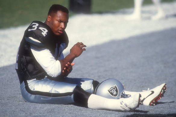 Bo Jackson during his playing days with the Los Angeles Raiders.