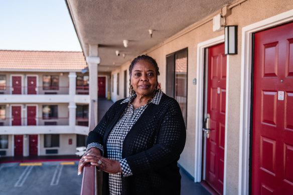 Wilberta Richardson, president of Altadena’s NAACP chapter and a resident of the town for nearly four decades, at a motel in Pasadena.
