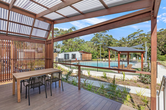 Views of the resort-style pool from a superior villa at Reflections Jimmys Beach.