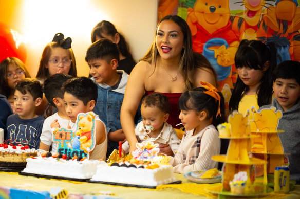 Elian Flores celebrates his first birthday with family and friends.