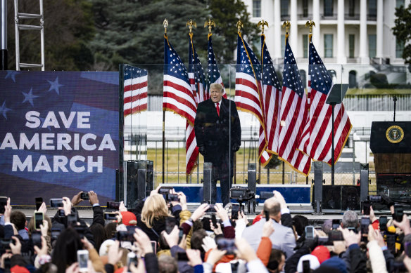 Trump’s speech to supporters before the Capitol riot. 