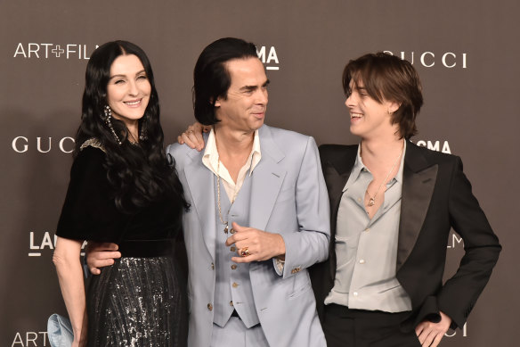 Cave with his wife, Susie Bick, and their son, Earl, in Los Angeles in 2019.
