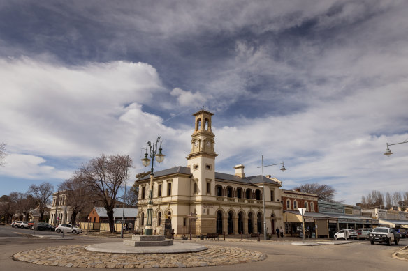 The Post Office Clock Tower in Beechworth’s main street, just outside the administrative precinct. 