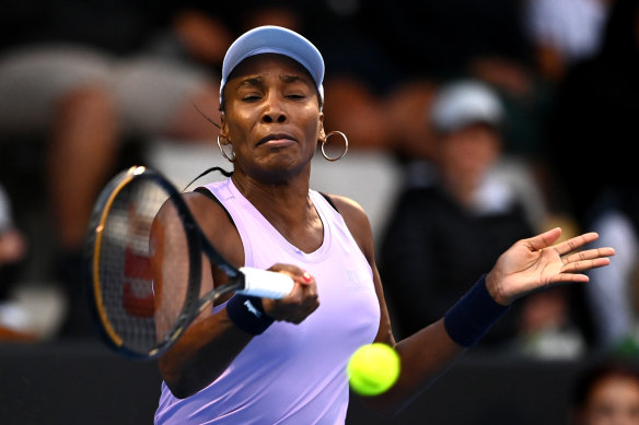 Venus Williams in action in Auckland.