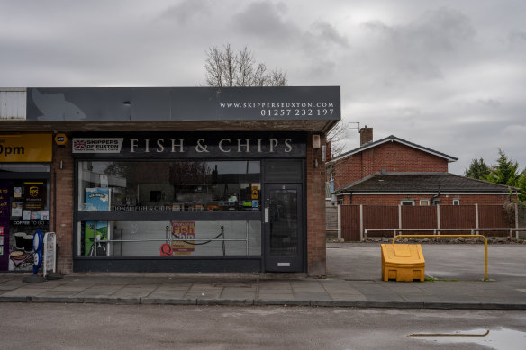 The Skippers fish-and-chips shop in Euxton, England.