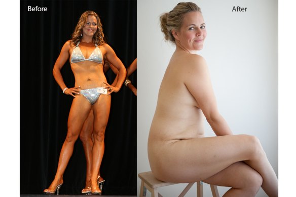 Taryn Brumfitt’s before/after Facebook post challenged the idea that being lean and taut is “better” than being rounder and heavier.