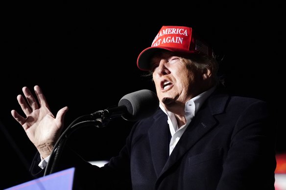 Ex-US president Donald Trump speaks at a rally in Florence, Arizona, on January 15.