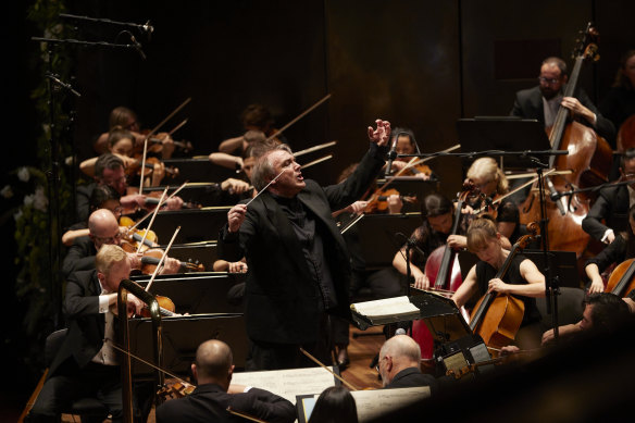 Conductor Jaime Martin leads the Melbourne Symphony Orchestra at their opening gala.