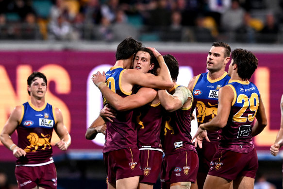 The Lions lead by 52 points.