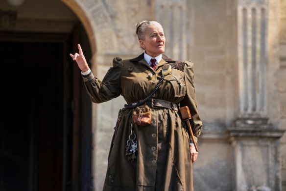 Emma Thompson as Agatha Trunchbull in Roald Dahl’s Matilda the Musical.