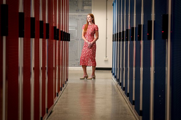 Data Centres Australia chief executive Belinda Dennett inside NextDC’s West Footscray facility.