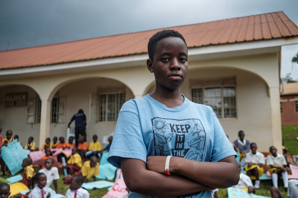 Leah Namugerwa, a prominent 15-year-old climate activist in Uganda.