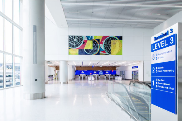 LAX’s revamped Terminal 3 is clean, modern and efficient.