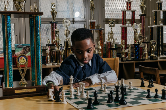 Tanitoluwa Adewumi, pictured at the age of 8, is now a chess master. 