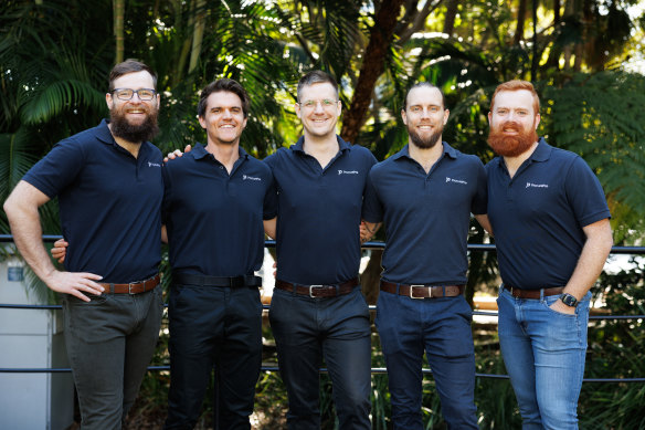 ProcurePro co-founders Nathan Dench, Jesse Dymond, Alastair Blenkin, Tim Rogers and Tom Newby.