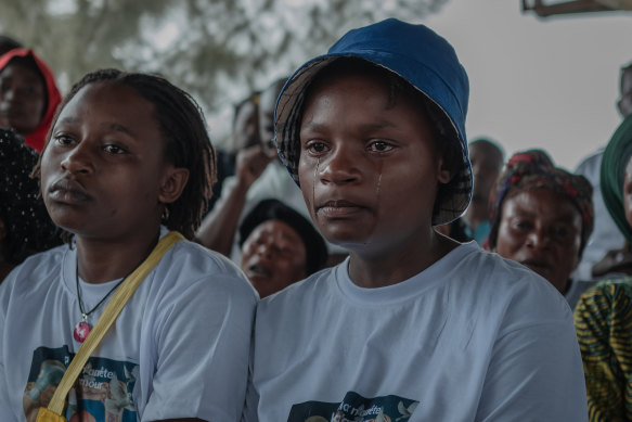 The children of Jean de Dieu Balezi, the celebrated boxer known as Kibomango, attend his funeral in Goma, this week.