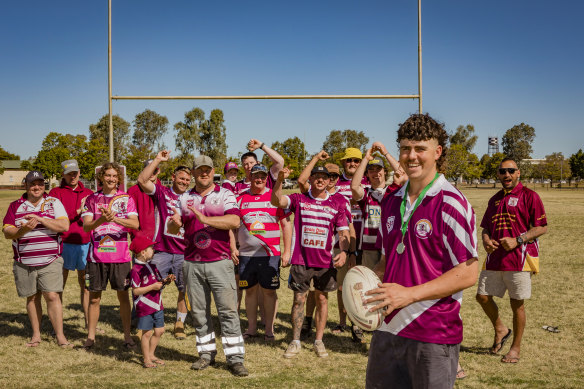 Teenager Mannix Hunt stepped up when the Barcaldine Sandgoannas couldn’t find a coach, and couldn’t put together a team. Now they’re champions.