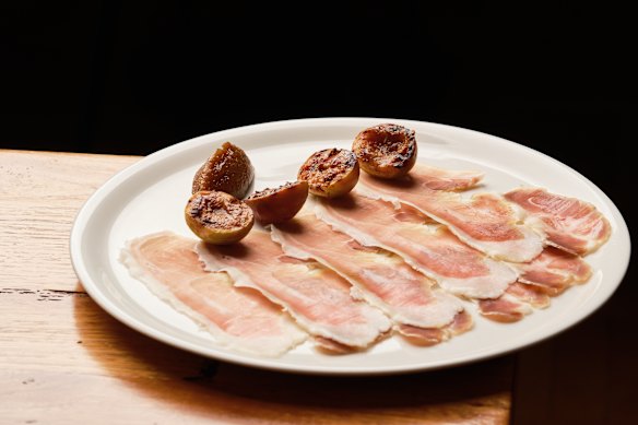 Berkshire pork proscuitto with grilled figs.