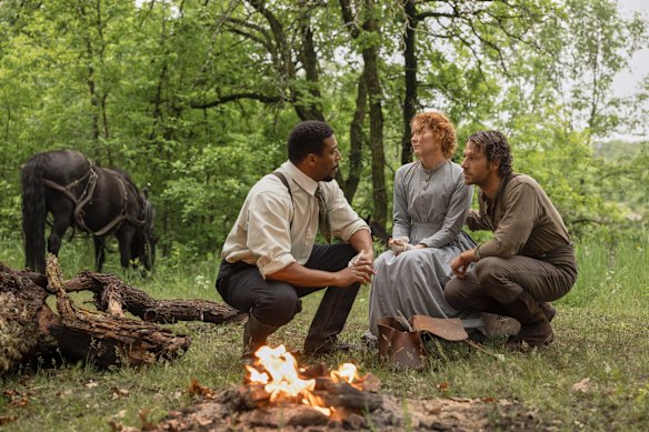 Jocko Sims as Dr George Tann, with  Fitzgerald and Bracey.