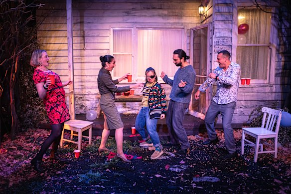 Julia Grace, Tess Masters, AYA, Khisraw Jones-Shukoor and Kevin Hofbauer in a scene from The Comeuppance.