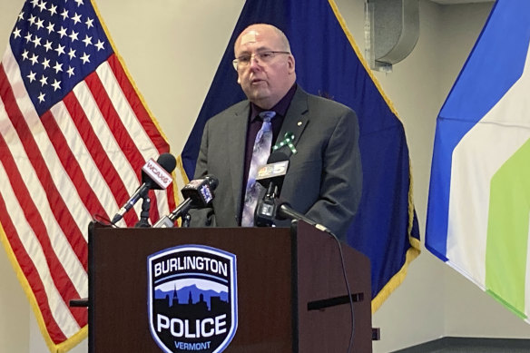 Tom Curran, brother of murder victim Rita Curran, faces reporters during a news conference.