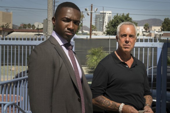 Jamie Hector and Titus Welliver in Bosch.
