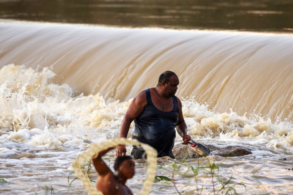 The Brewarrina Weir in northern NSW, where heritage-listed ancient fish traps still exist on the Barwon River.