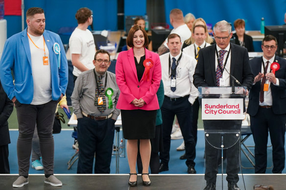 Bridget Phillipson is declared winner in the seat of Houghton and Sunderland South.