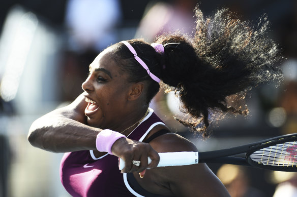 Not done yet: Serena Williams in action. 