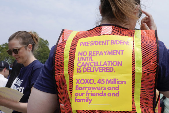Protesters outside the Supreme Court in Washington on Friday.