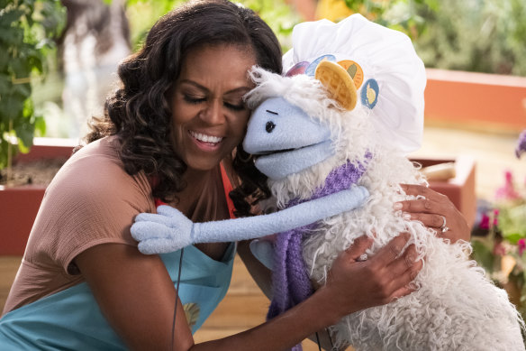 Michelle Obama and Waffles in Netflix’s Waffles + Mochi.