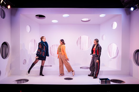 A production shot of Super at Red Caroline Lee, Laila Thaker and Lucy Ansell explore their powers in Super. 