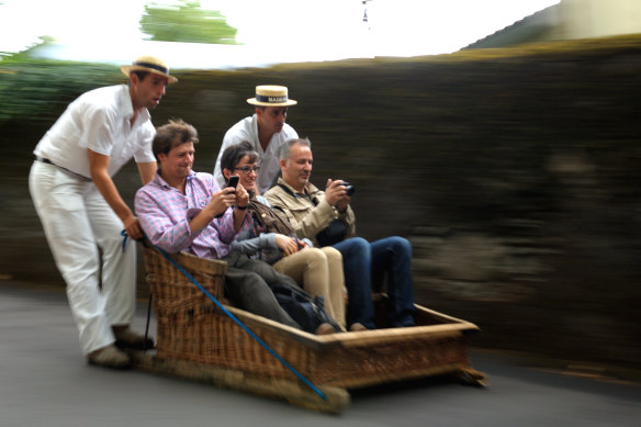 Taking a wicker sledge from Monte to Funchal is the craziest commute.