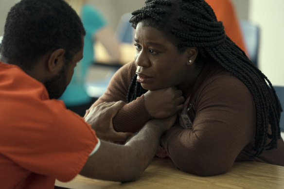 Uzo Aduba with Jamaal Grant in Painkiller: ties all the contradictory strands together.