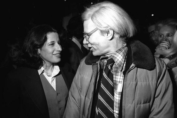 Andy Warhol and Lebowitz at a party in New York in 1977.