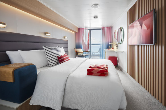 Funky interiors are a key element of the Virgin Voyages brand.