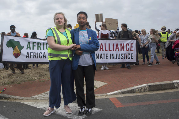 Activists Ruby Sampson and Ayakha Melithafa.