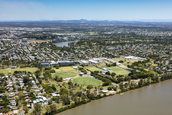 The section of the Brisbane River at Yeronga where Crystal Beale’s body was found. 