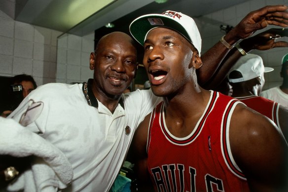 Michael Jordan, right, with his father James Jordan, left, who was killed at the height of his son's fame. 