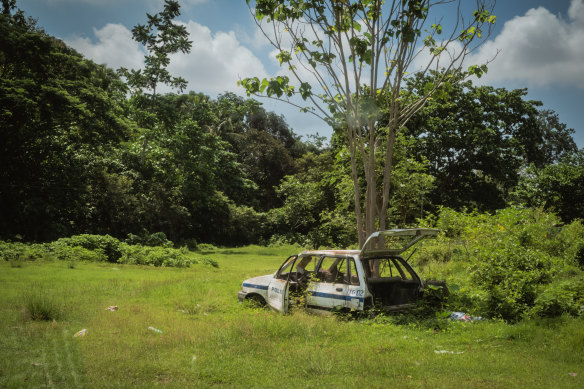 At a firing range said to have been used as a mass grave and execution site for the Davao Death Squad, in Ma-a in June.