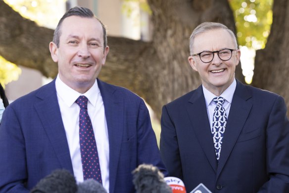 WA Premier Mark McGowan with Anthony Albanese.