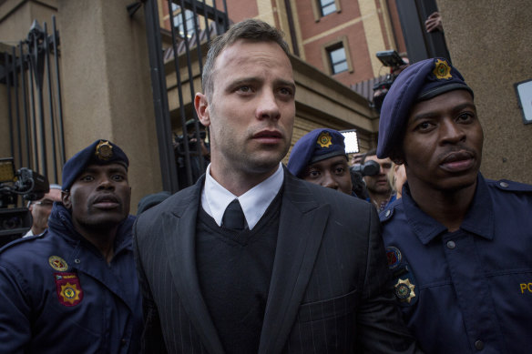 Oscar Pistorius, pictured here leaving court in Pretoria in 2016, is set to be released in January.
