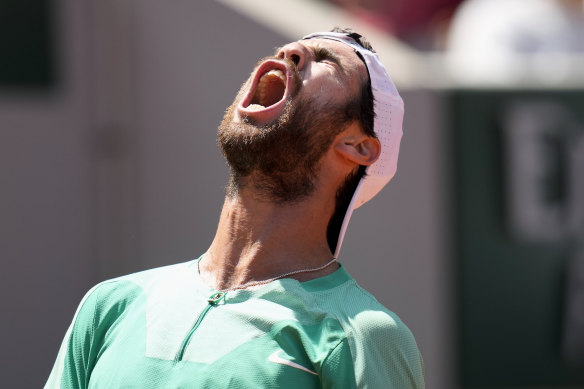 Karen Khachanov after his win over Lorenzo Sonego in round four.
