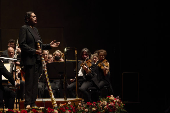 William Barton performs at the MSO Winter Gala on July 4, 2024. 