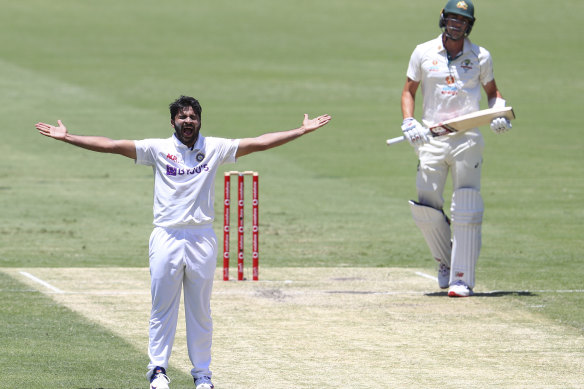 Shardul Thakur in action in Australia.