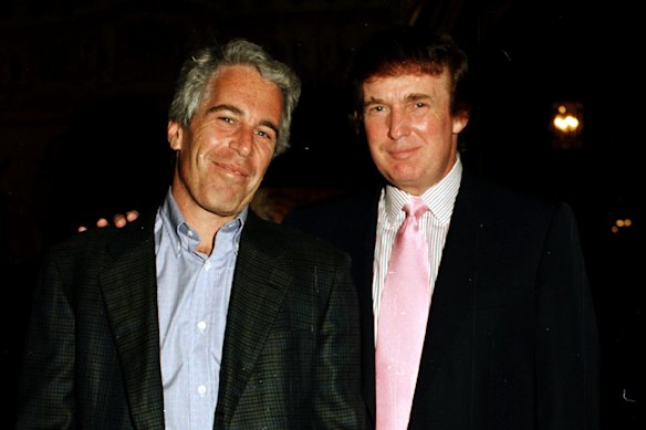 Epstein and Trump in Palm Beach, Florida, in 1997.