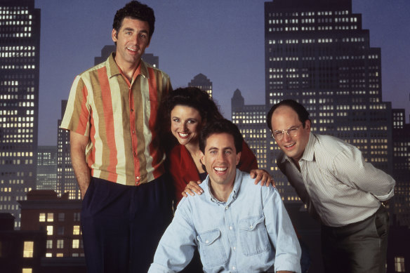 Michael Richards and his Seinfeld cast mates Julia Louis-Dreyfus, Jerry Seinfeld and Jason Alexander.