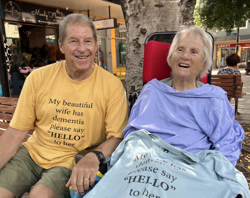 Jim and Maureen on one of their regular trips to Manly seafront.