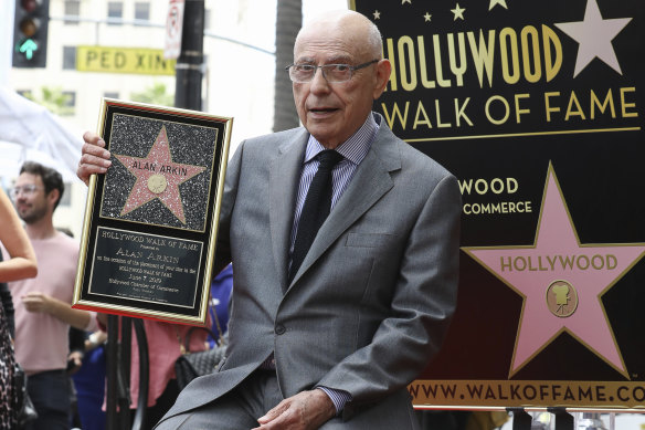 Alan Arkin attending the ceremony honouring him with a star on the Hollywood Walk of Fame in 2019.