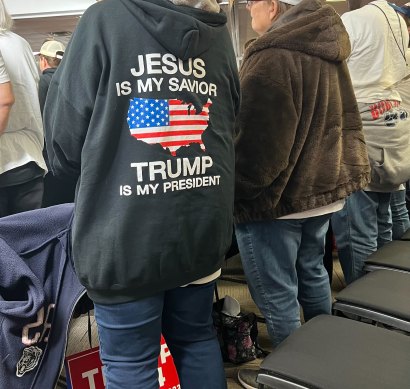 One of the Trump faithful at the Iowa rally.